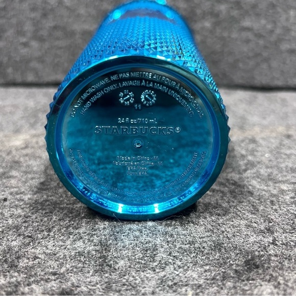 Starbucks Summer 2023 Blue Chrome Studded 24oz Venti Cold Cup Tumbler - NWOT - Picture 4 of 14